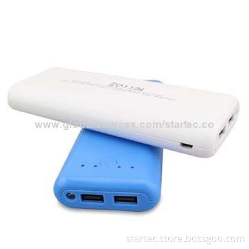 Power Banks with 13,200mAh High-capacity, Dual-USB, 5V DC/1A Input